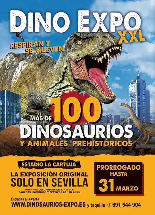 Dino Expo XXL prorroga su estancia en Sevilla hasta el 31 de marzo!