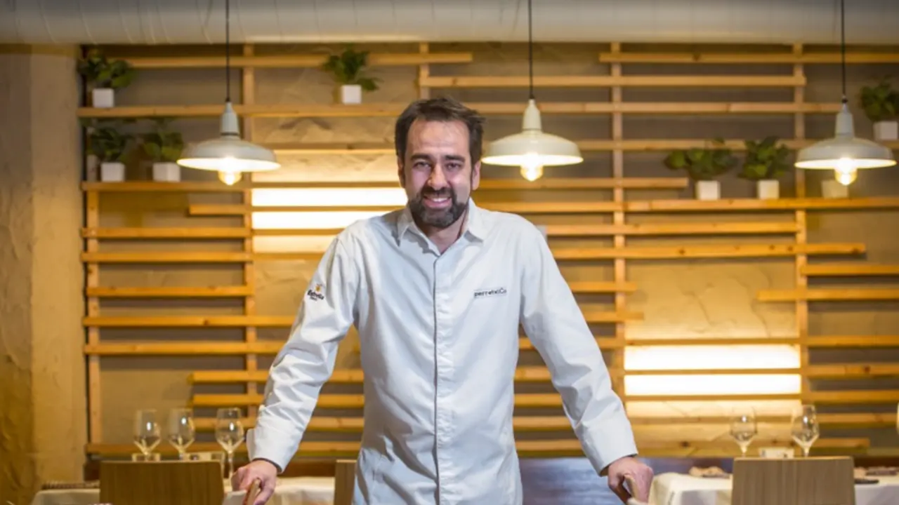 Josean Merino en la muestra de pinchos del MEH en Burgos