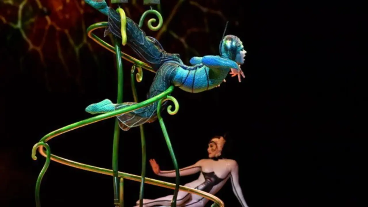 Acrobacias e insectos  del Cirque du Soleil.