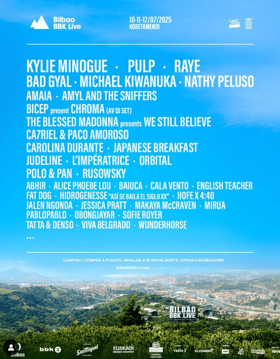 Bilbao BBK Live 2025 cartel Bilbao BBK Live 2025 cartel