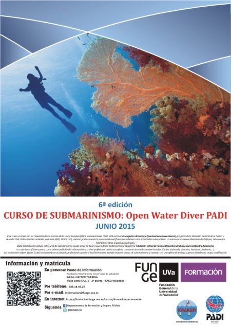 `Curso de SUBMARINISMO: Open Water Diver PADI 2015´ organizado por Funge