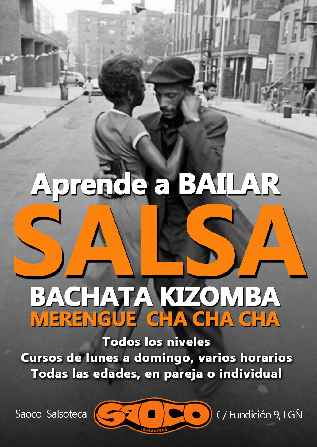 Clases de salsa y ritmos latinos en el Saoco