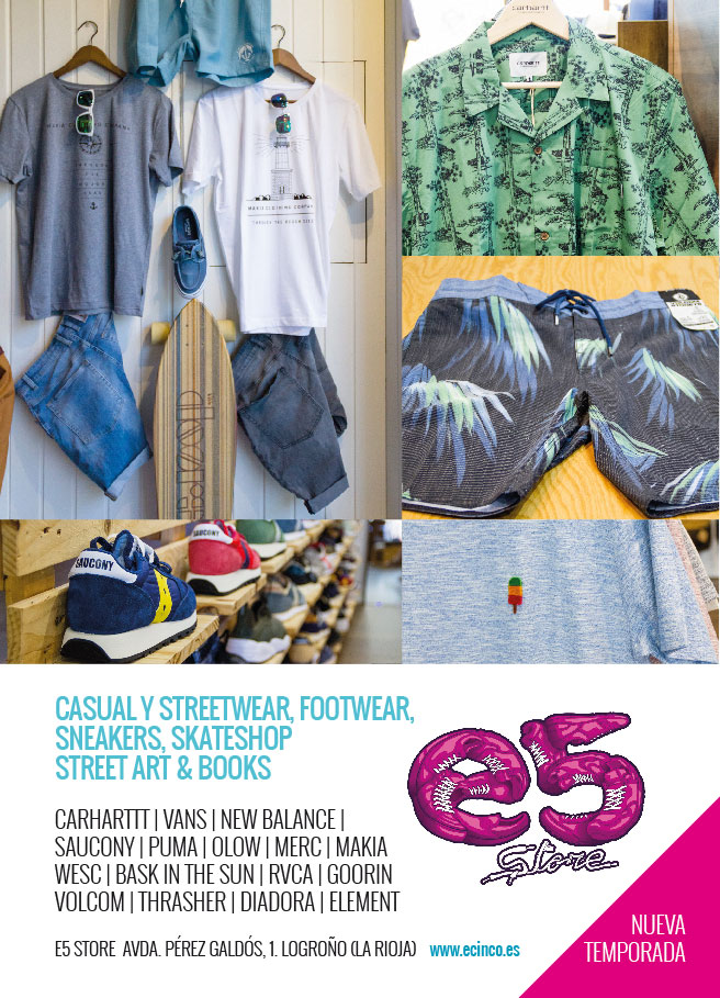 Acércate a E5 Store a ver la mejor selección de marcas de ropa y calzado Casual & Street