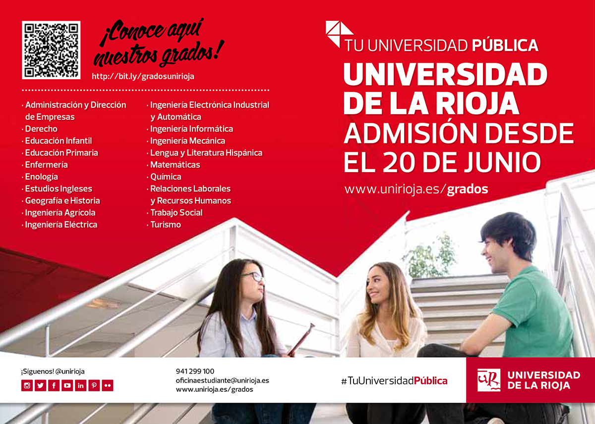 Admisión de grados en la Universidad de La rioja del 20 de junio al 3 de julio