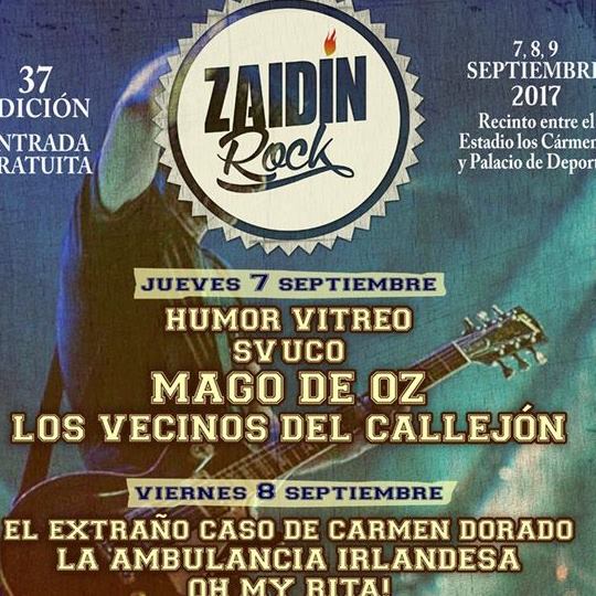El XXXVII Festival Zaidín Rock se celebra los días 7, 8 y 9 de septiembre