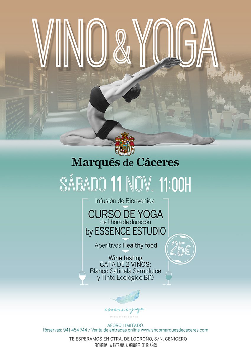 Vino & yoga en Marqués de Cáceres