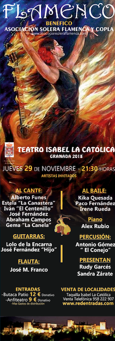 Festival Flamenco Asociación Solera Flamenca en el Teatro Isabel La Católica el 29 de noviembre