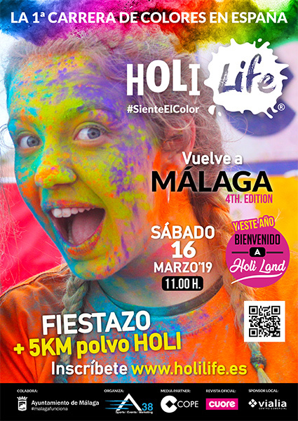 Vuelve Holi Life carrera de colores a Málaga