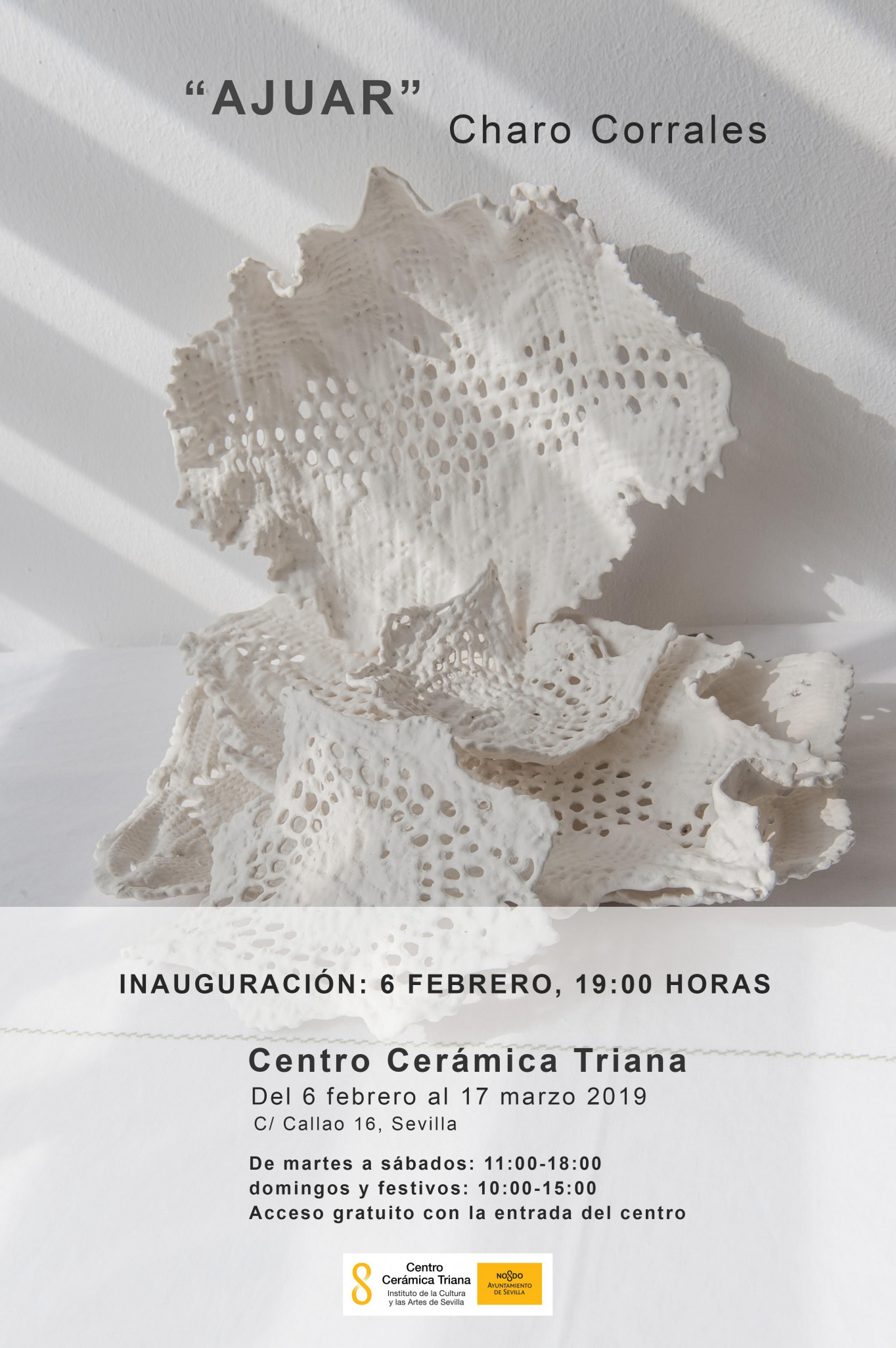Exposición Ajuar de Charo Corrales en el Centro Cerámica Triana de Sevilla