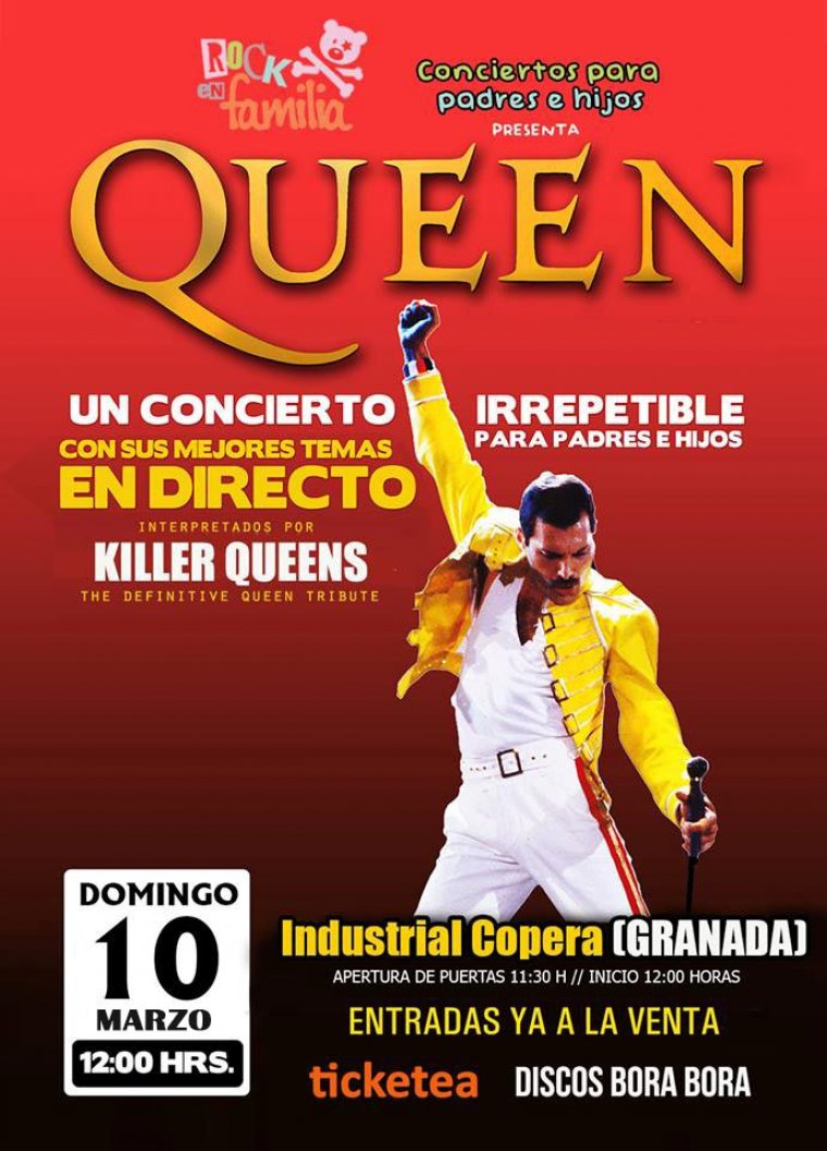 Rock en Familia, Killer Queen repiten en la Copera, de Granada