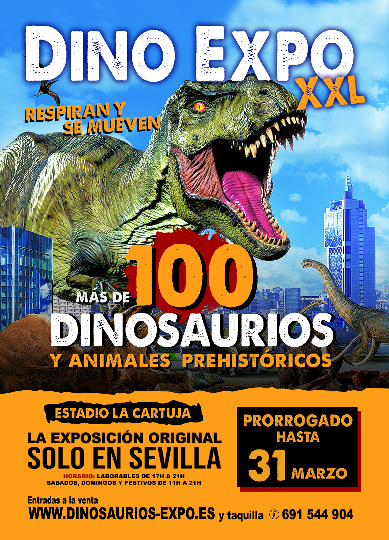 Dino Expo XXL prorroga su estancia en Sevilla hasta el 31 de marzo!