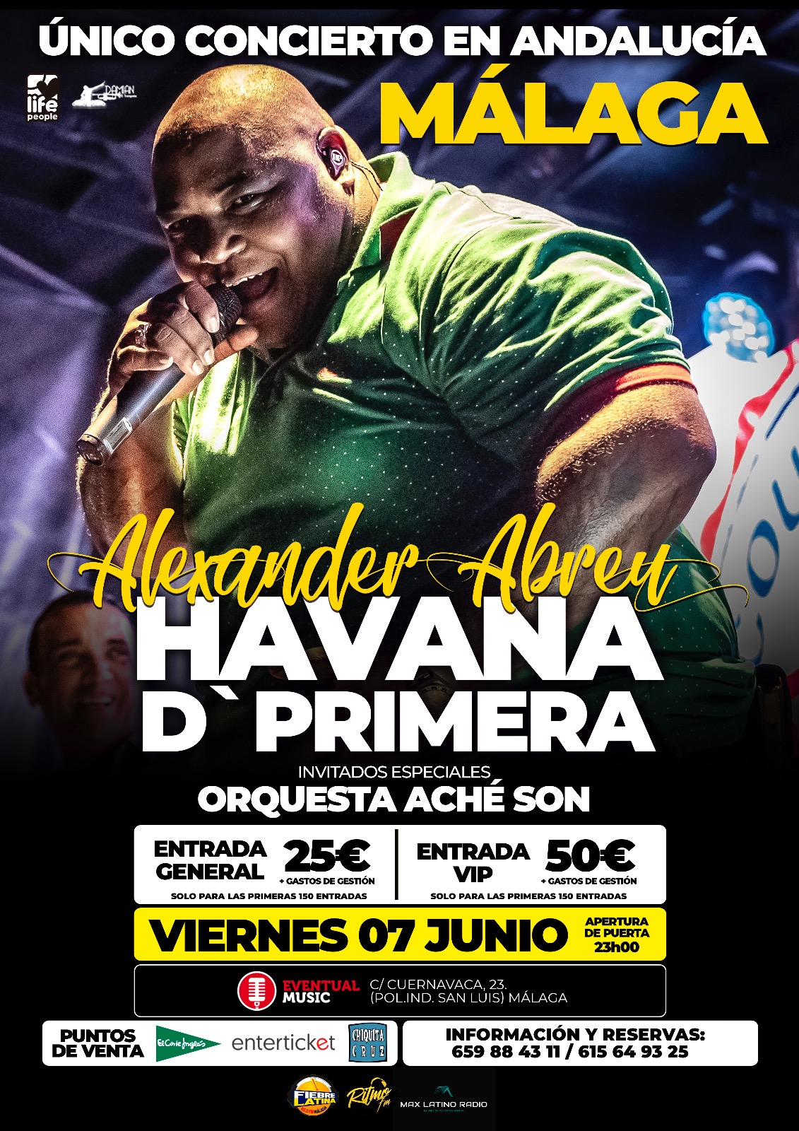 Habana DPrimera con Alexander Abreu en Sala Eventual Music de Málaga