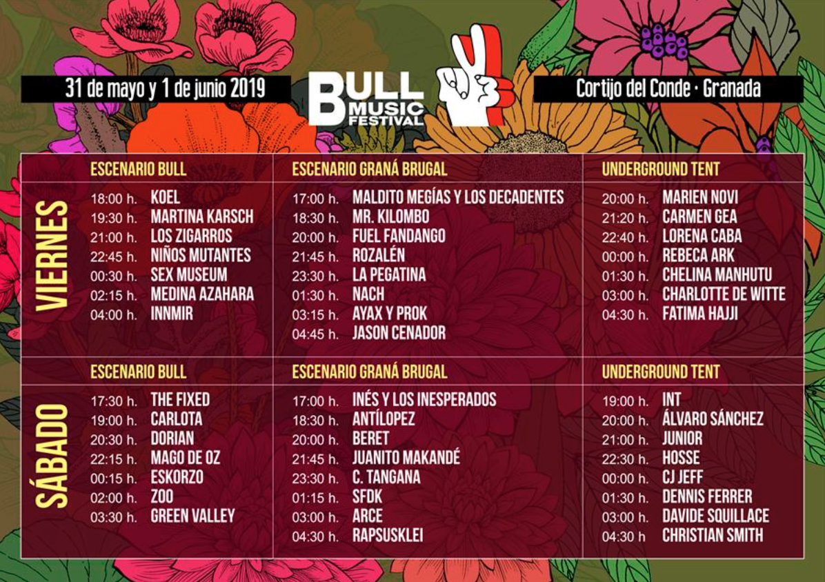 Bull Music Festival 2019 publica sus horarios
