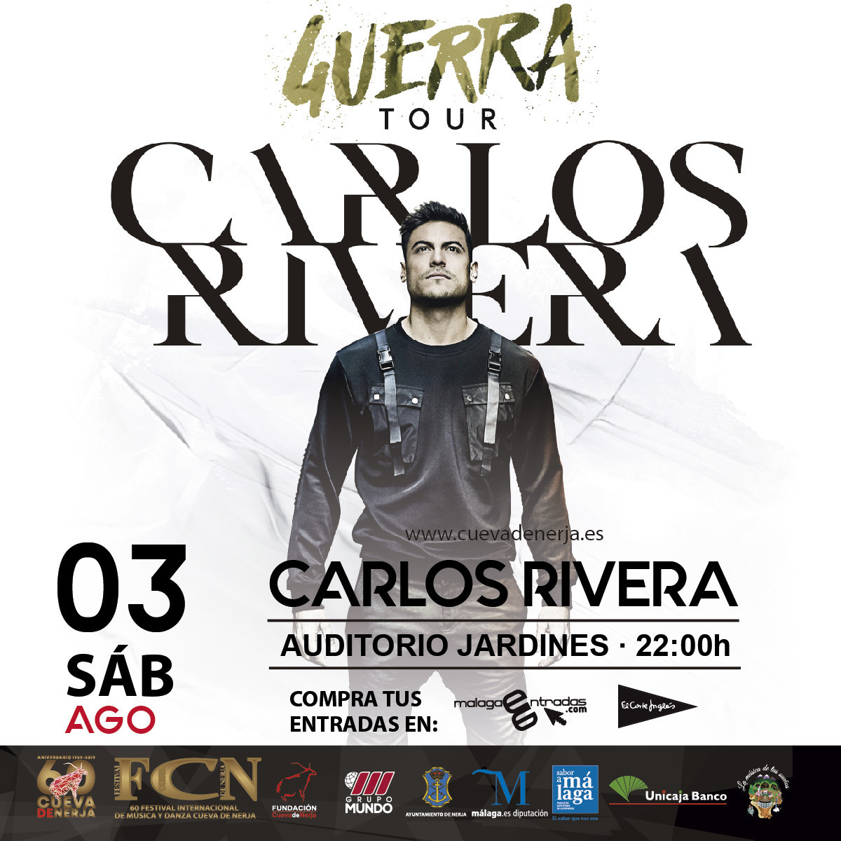 Carlos Rivera presenta Guerra en la Cueva de Nerja en Málaga