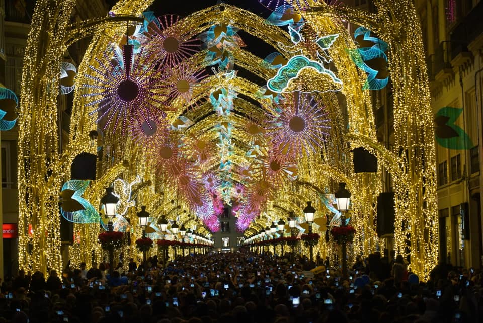 Luces y espectáculos navideños en Marqués de Larios - La Alameda - Alcazabilla en Málaga
