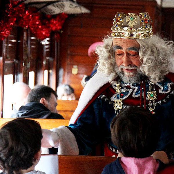 Tren de Navidad en Paseo de las Delicias en Madrid