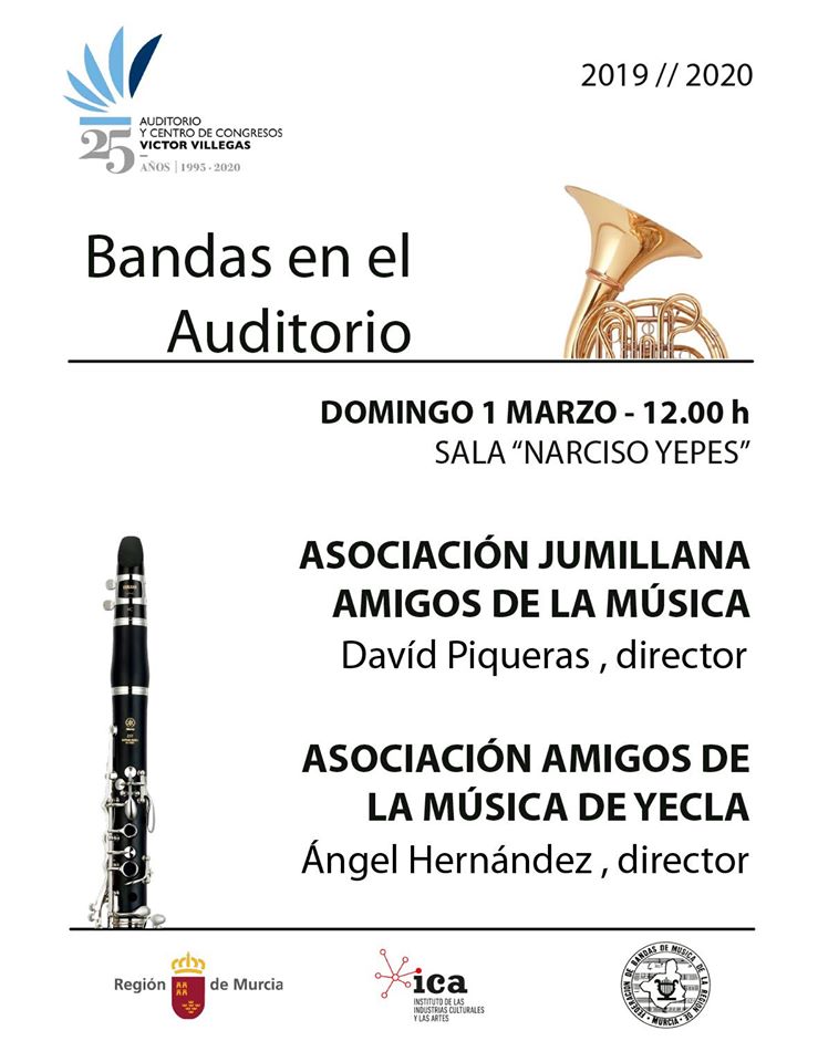 Ciclo de Bandas en el Auditorio con las Bandas-Escuela de Jumilla y de Yecla
