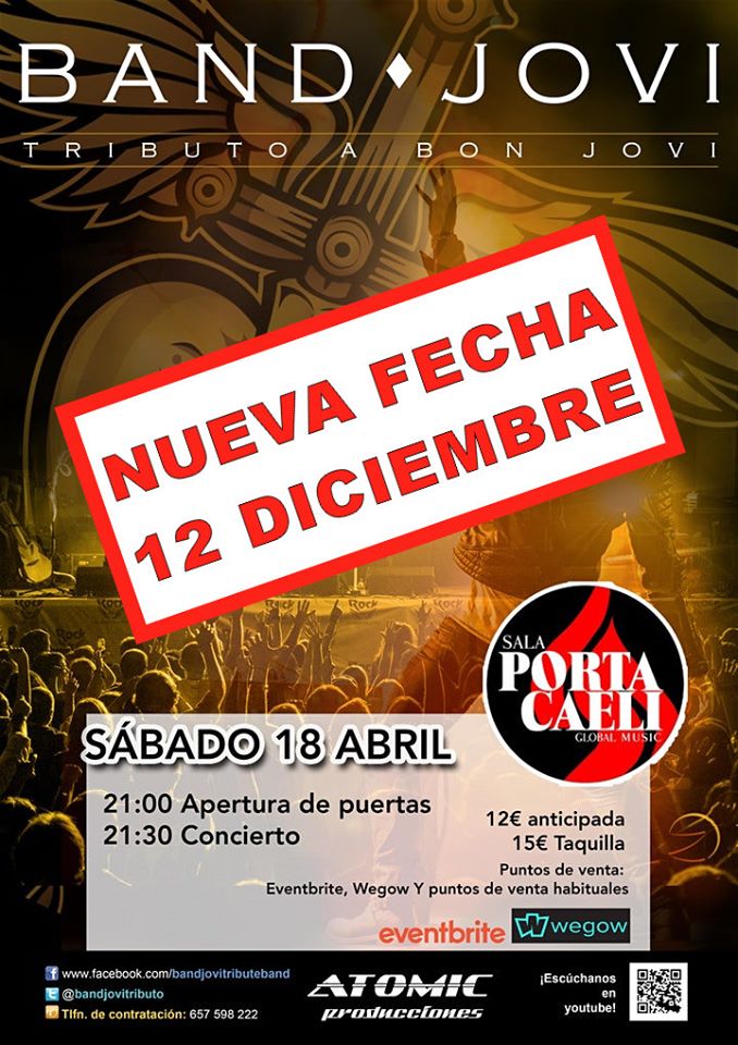 Band Jovi  en la Sala Porta Caeli Global Music NUEVA FECHA