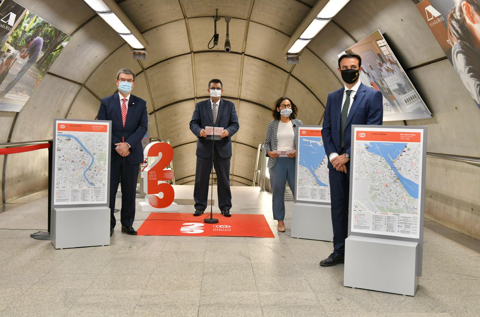 Nuevos mapas para celebrar el 25 aniversario de Metro Bilbao