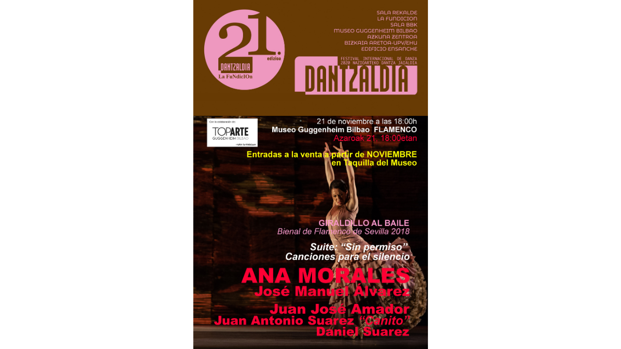 Ana Morales llega al Museo Guggenheim Bilbao el próximo 21 de noviembre