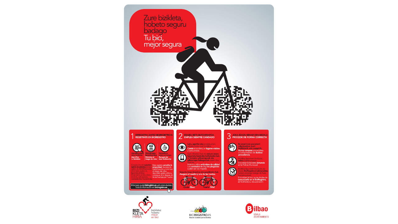 Registrar las bicicletas para minimizar el riesgo de robo