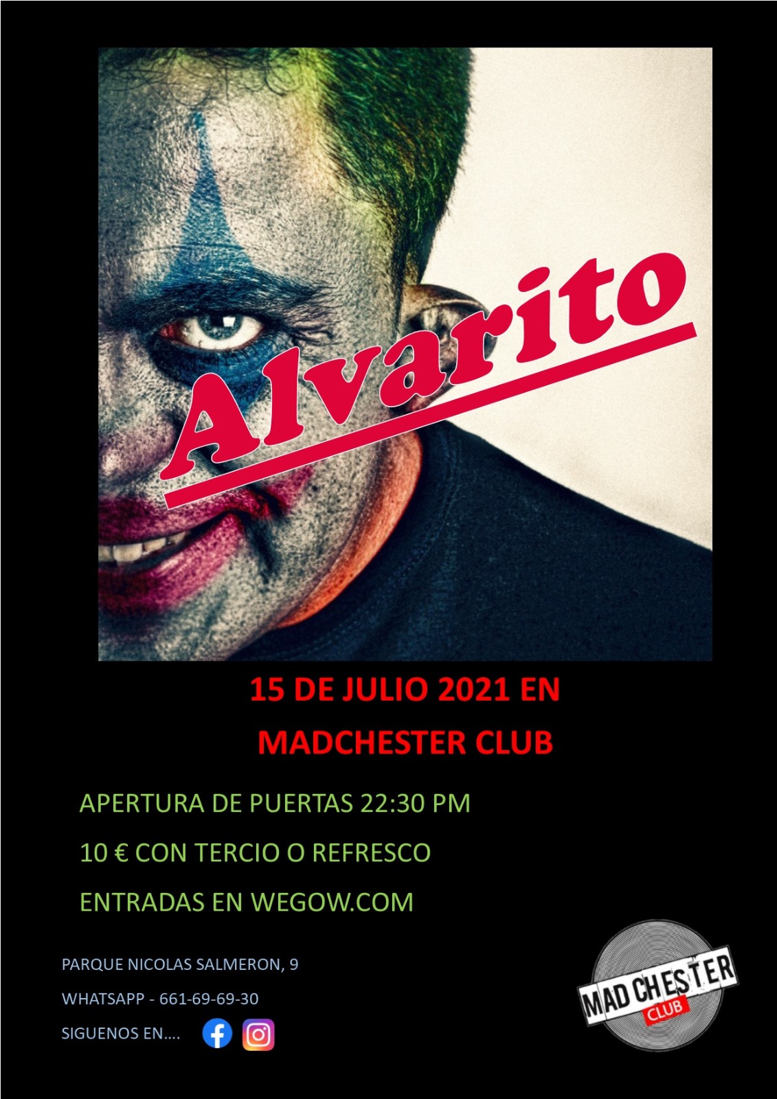 Alvarito en Madchester Club de Almería