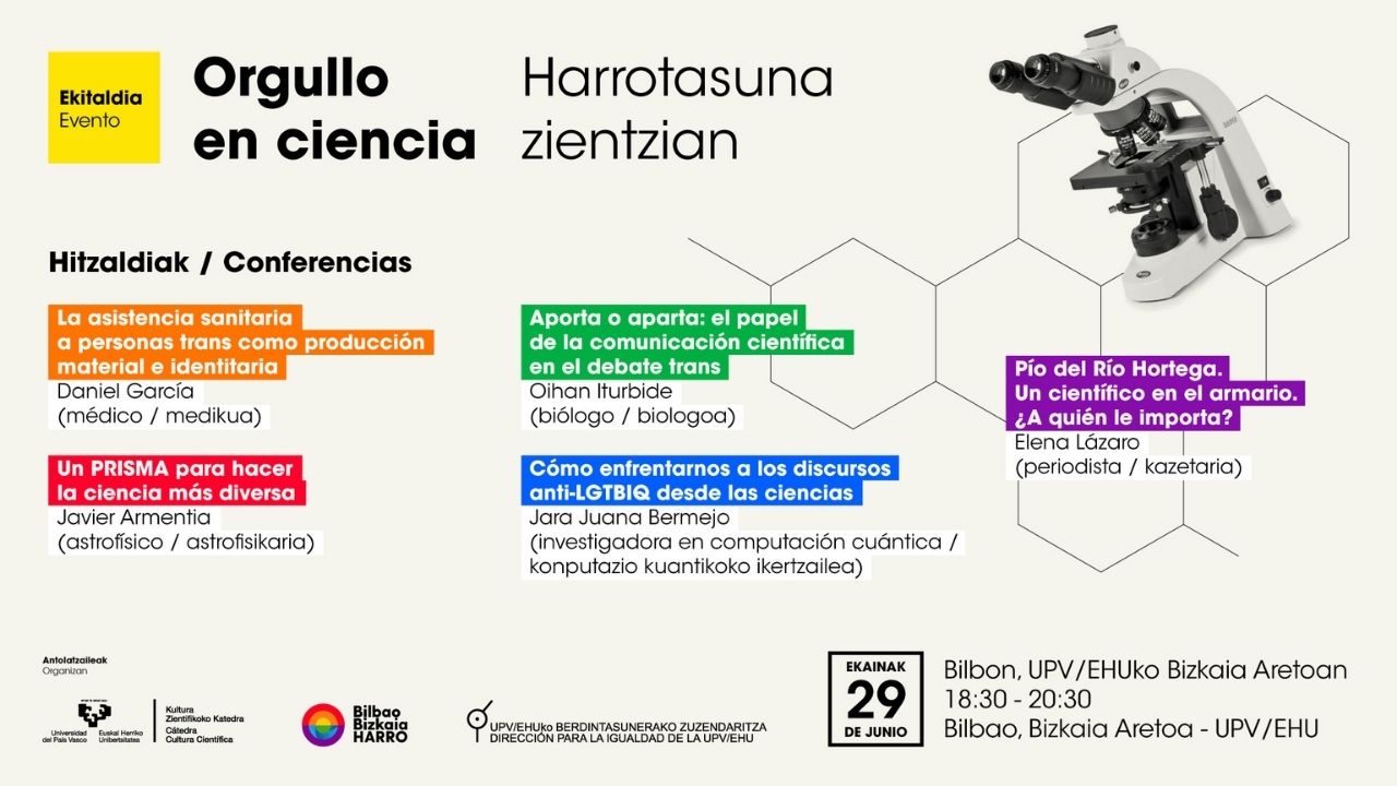 «Orgullo en ciencia», jornada sobre diversidad sexual y de género en el ámbito científico del programa Bilbao Bizkaia Harro