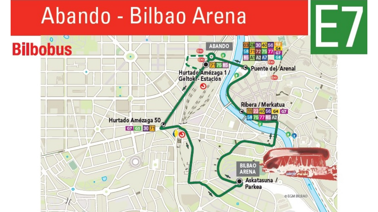 Bilbobus ofrece servicio de lanzadera hasta el Bilbao Arena del 23 al 25 de septiembre