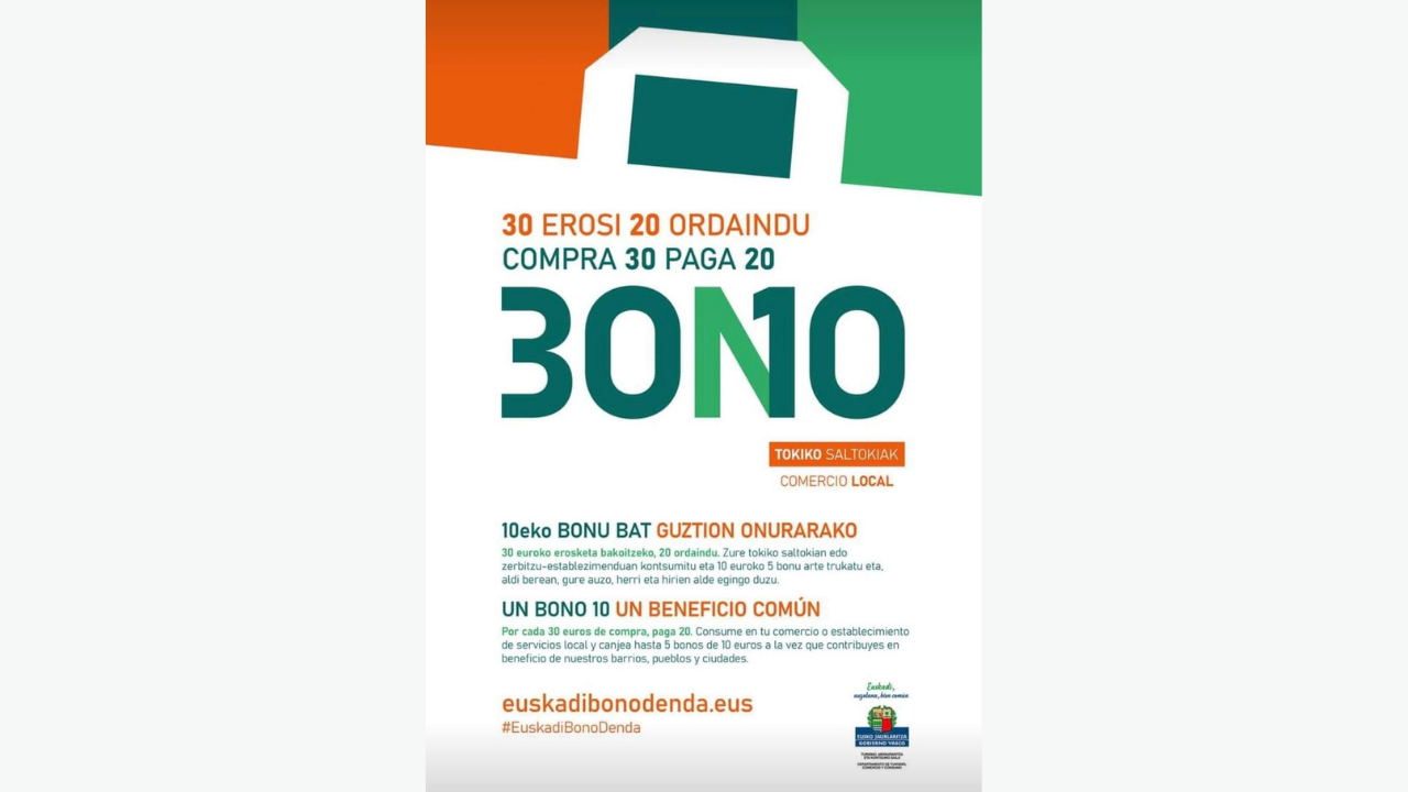 EL Ayuntamiento de Derio se suma a «Euskadi Bono Denda»