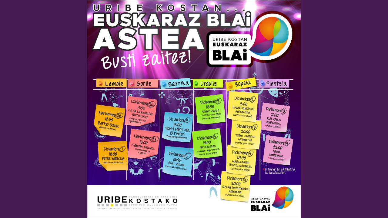 Uribe Kosta celebra la «Euskaraz Blai Astea»