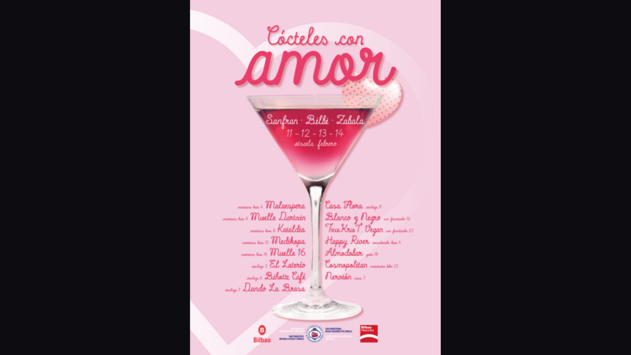 ‘Cócteles con amor’ en San Francisco, Bilbao La Vieja y Zabala