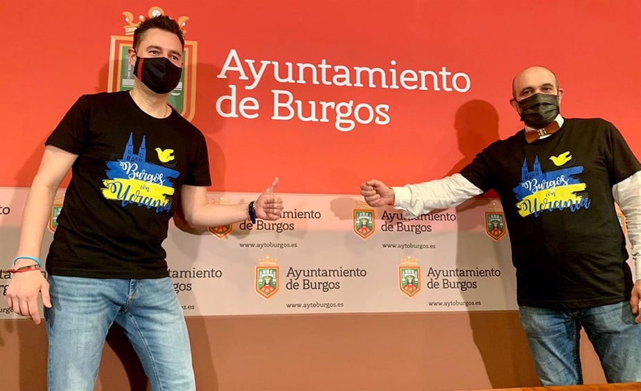 Burgos con Ucrania min hostelería Burgos camisetas Ucrania