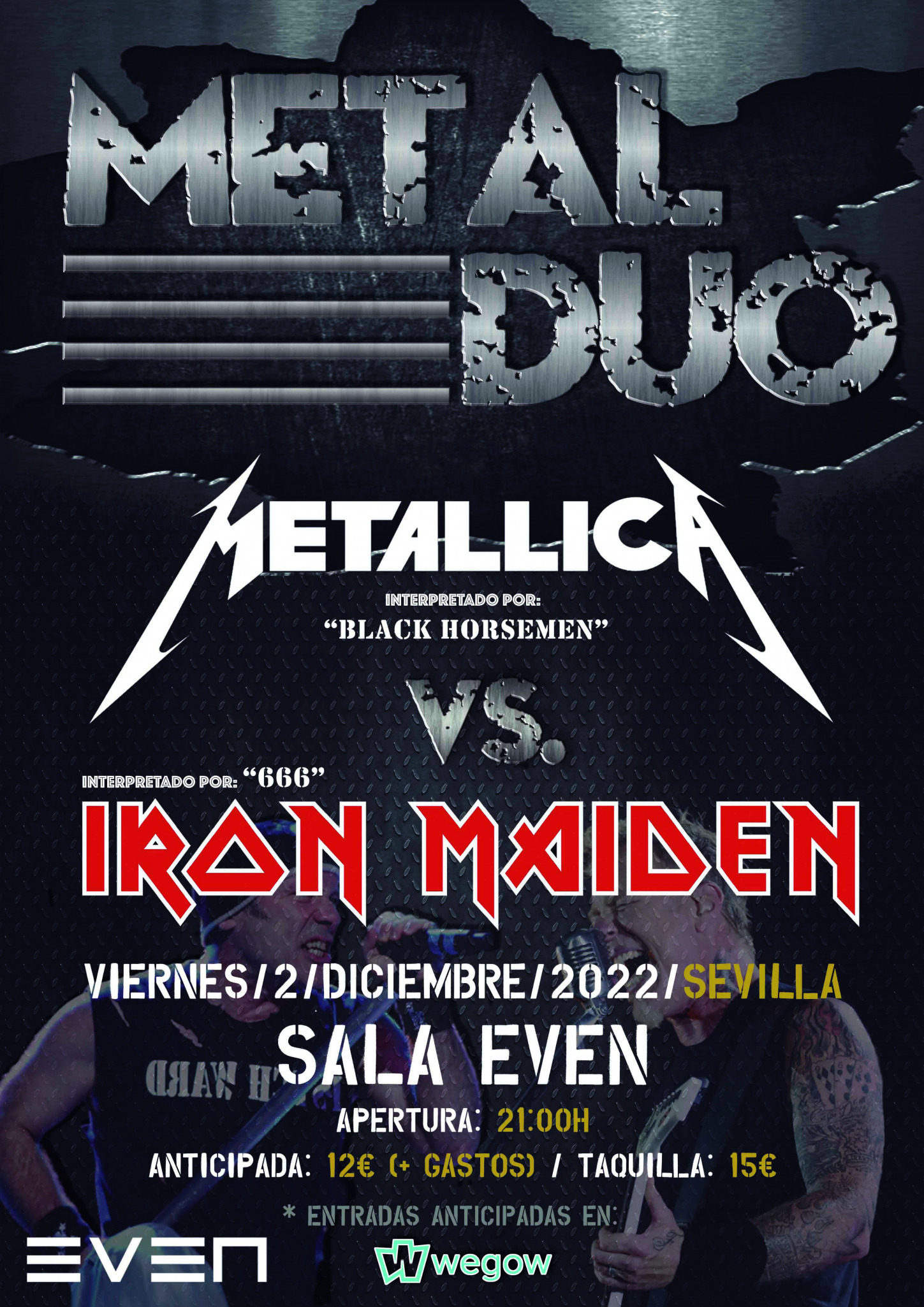 metal duo metallica vs iron maiden sevilla sala even 1662468247315233