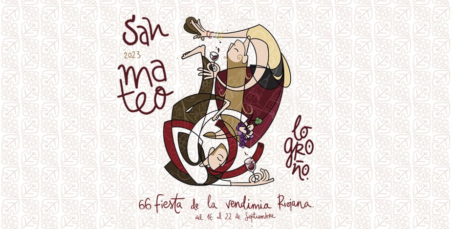 Cartel de las Fiestas de San Mateo y la Vendimia 2023 en Logroño